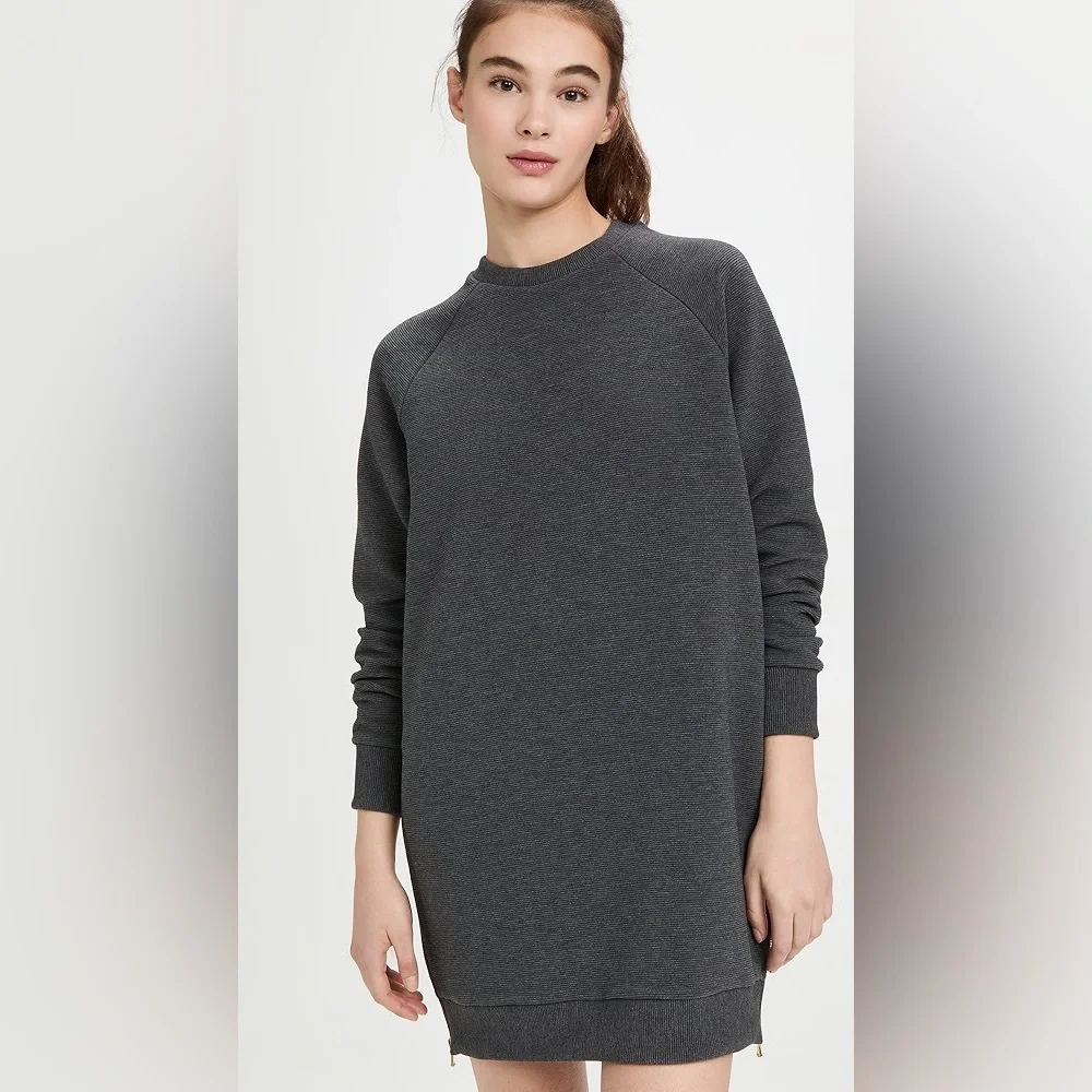 Anthropologie Varley Albert Grey knit Casual Sweater Dress Medium - Picture 2 of 13